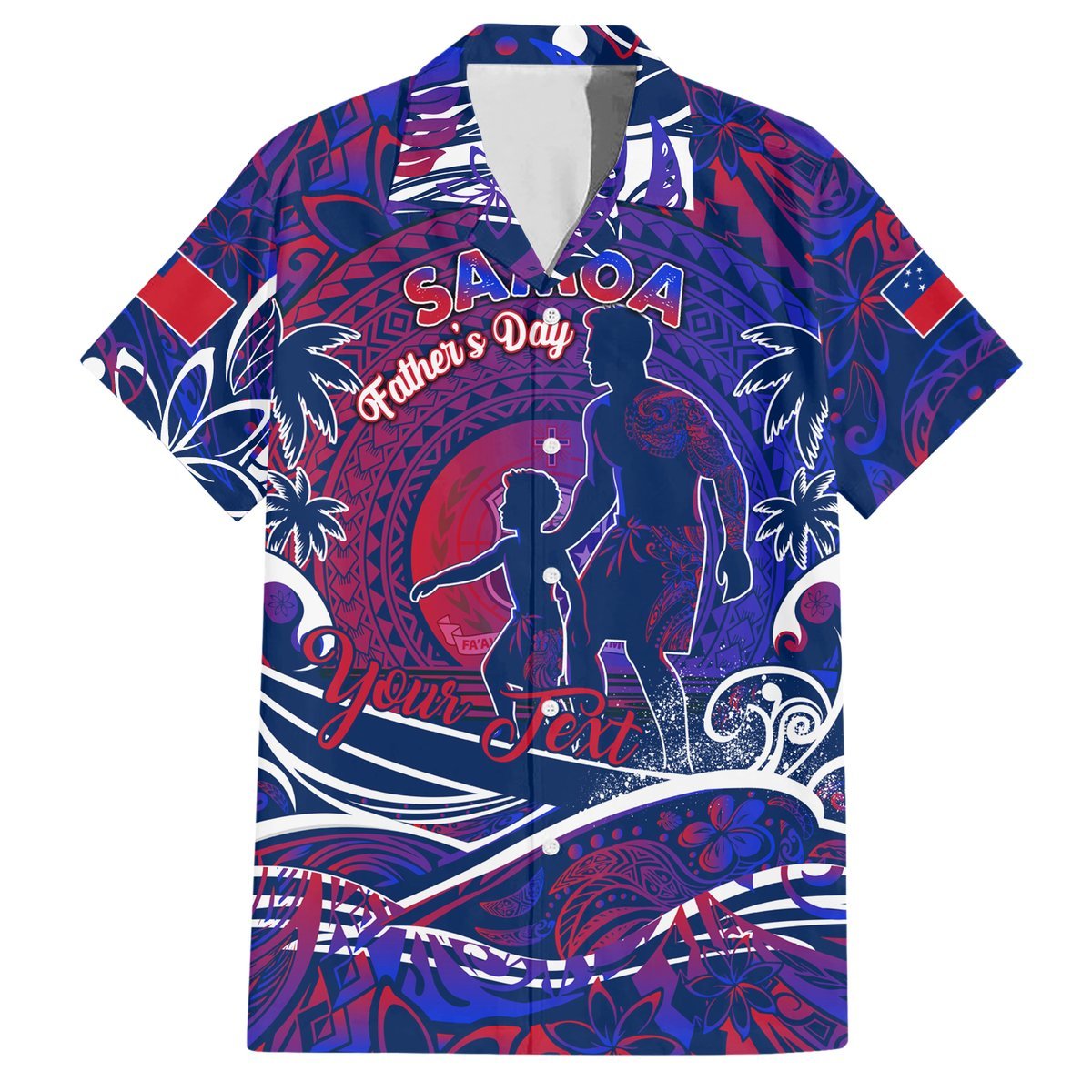 Father's Day Samoa Hawaiian Shirt Special Dad Polynesia Paradise DT02 Green - Polynesian Pride