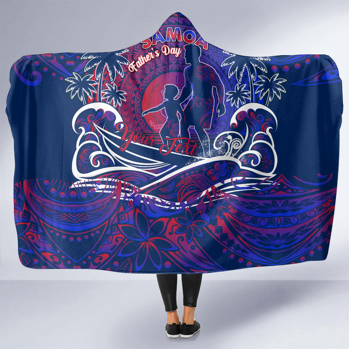Father's Day Samoa Hooded Blanket Special Dad Polynesia Paradise DT02 - Polynesian Pride