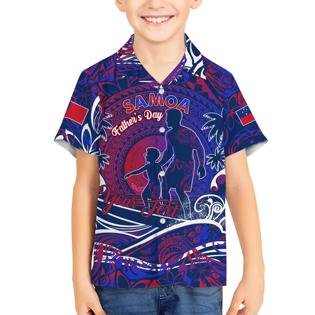 Father's Day Samoa Kid Hawaiian Shirt Special Dad Polynesia Paradise DT02 Kid Green - Polynesian Pride