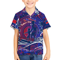 Father's Day Samoa Kid Hawaiian Shirt Special Dad Polynesia Paradise DT02 Kid Green - Polynesian Pride