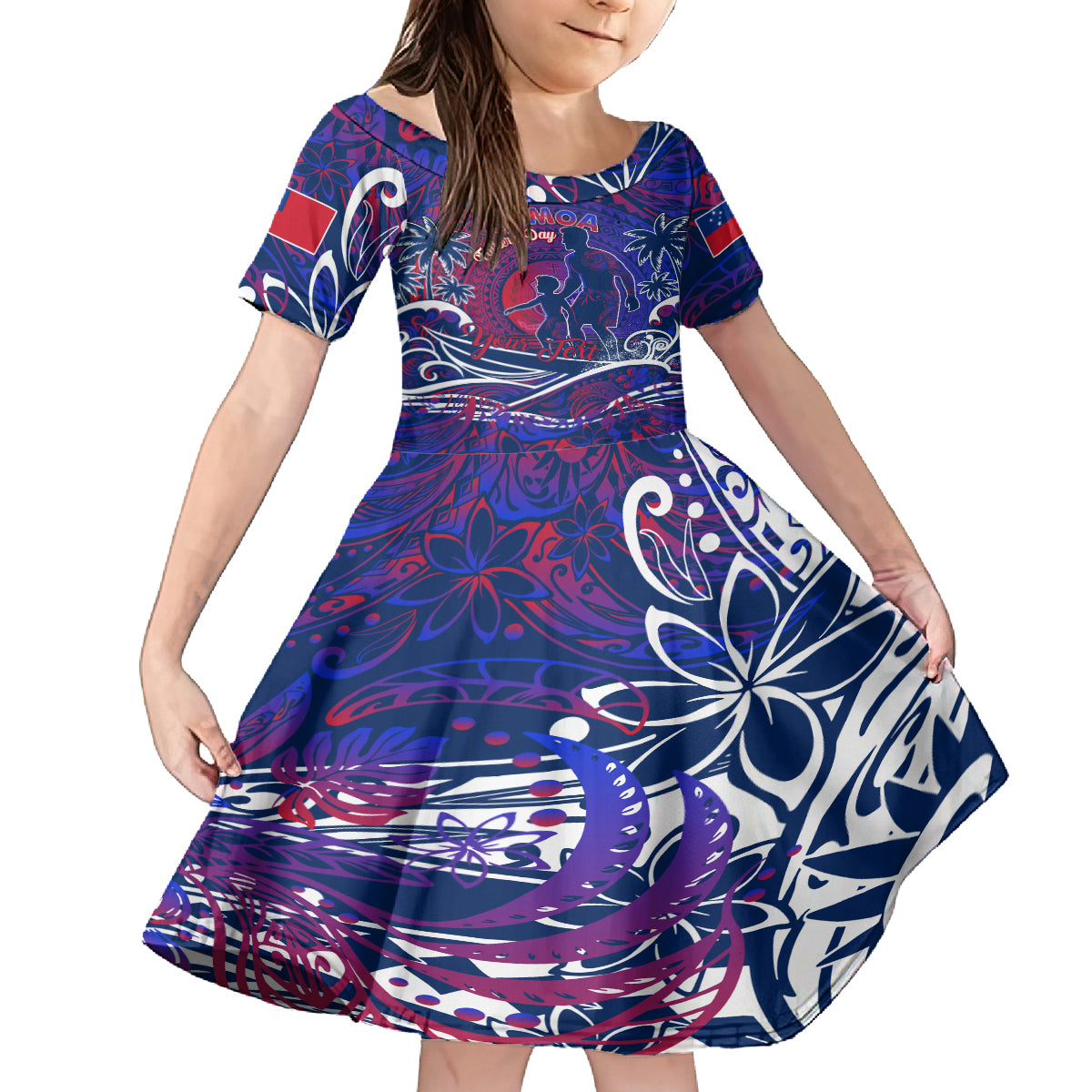 Father's Day Samoa Kid Short Sleeve Dress Special Dad Polynesia Paradise DT02 KID Green - Polynesian Pride