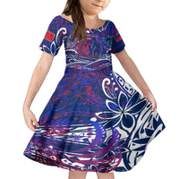 Father's Day Samoa Kid Short Sleeve Dress Special Dad Polynesia Paradise DT02 KID Green - Polynesian Pride