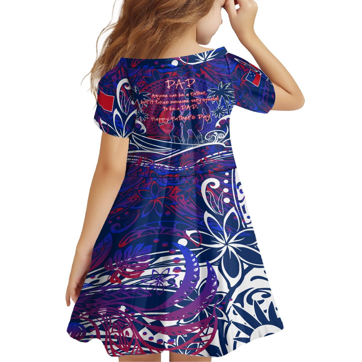 Father's Day Samoa Kid Short Sleeve Dress Special Dad Polynesia Paradise DT02 - Polynesian Pride