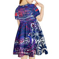Father's Day Samoa Kid Short Sleeve Dress Special Dad Polynesia Paradise DT02 - Polynesian Pride