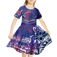 Father's Day Samoa Kid Short Sleeve Dress Special Dad Polynesia Paradise DT02 - Polynesian Pride