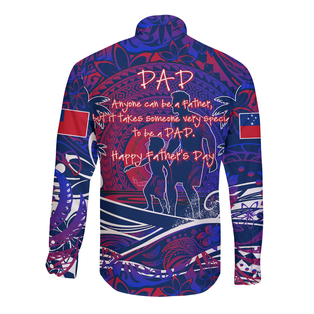 Father's Day Samoa Long Sleeve Button Shirt Special Dad Polynesia Paradise DT02 - Polynesian Pride