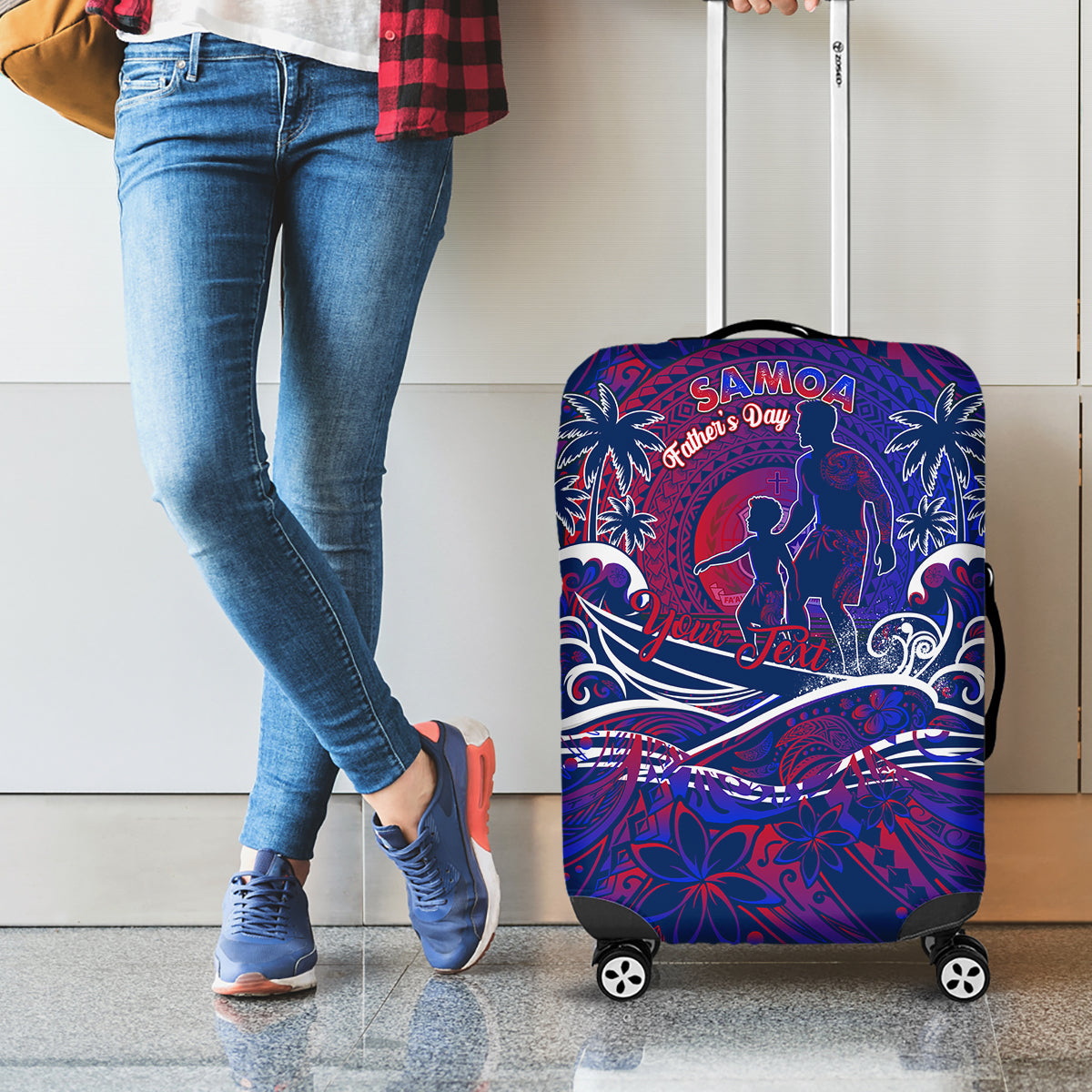Father's Day Samoa Luggage Cover Special Dad Polynesia Paradise DT02 - Polynesian Pride