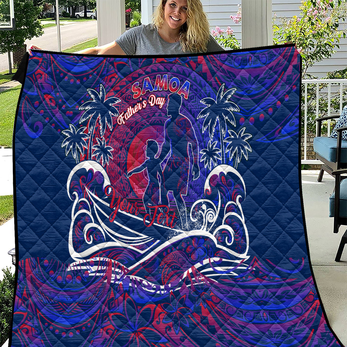 Father's Day Samoa Quilt Special Dad Polynesia Paradise DT02 Green - Polynesian Pride