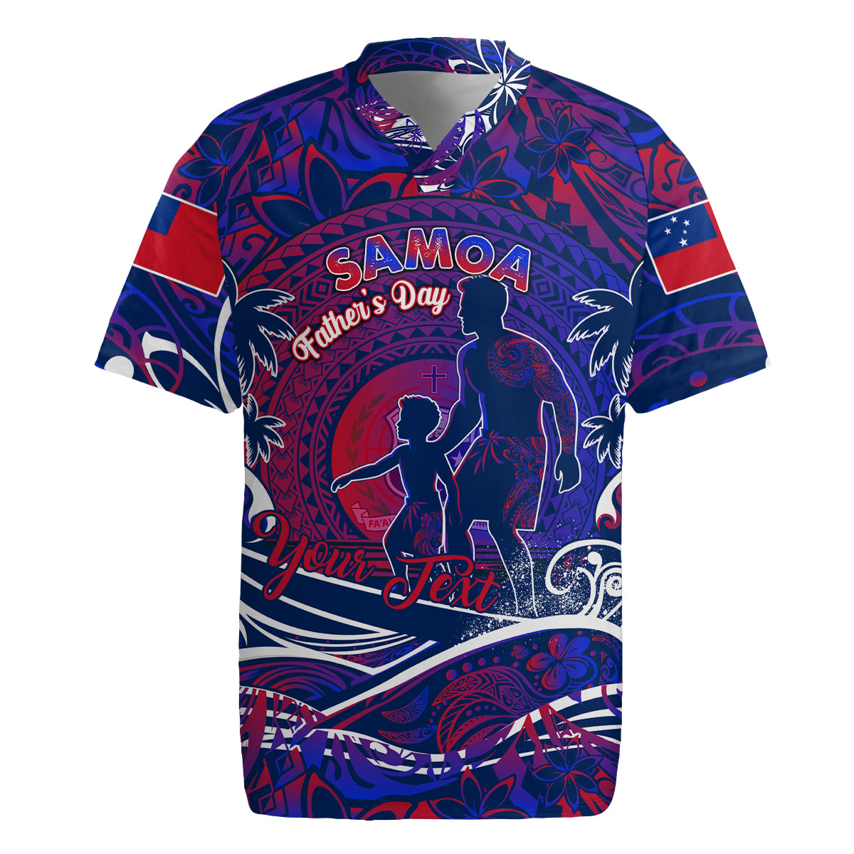 Father's Day Samoa Rugby Jersey Special Dad Polynesia Paradise