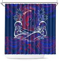 Father's Day Samoa Shower Curtain Special Dad Polynesia Paradise DT02 Green - Polynesian Pride