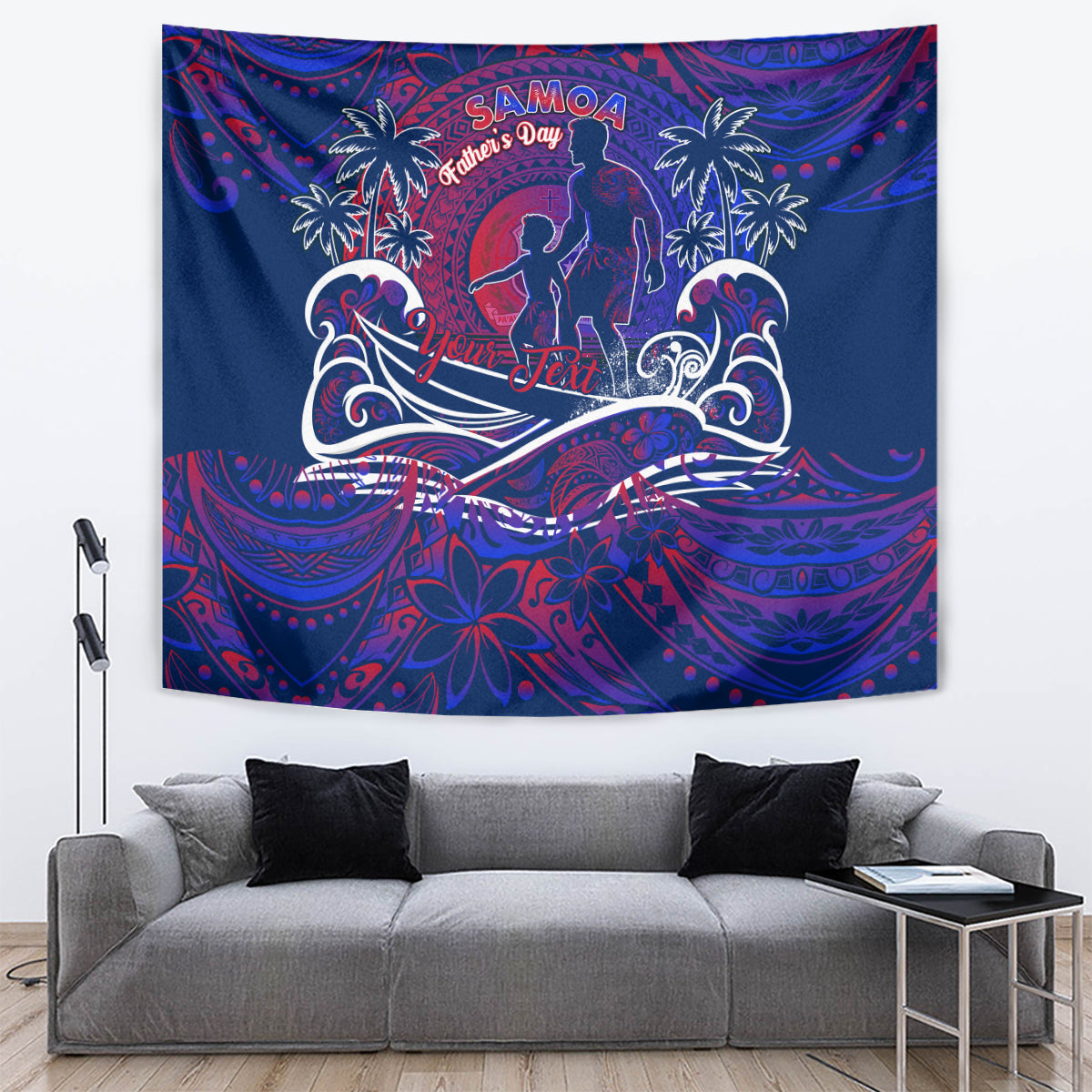 Father's Day Samoa Tapestry Special Dad Polynesia Paradise DT02 Green - Polynesian Pride