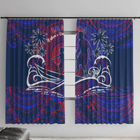Father's Day Samoa Window Curtain Special Dad Polynesia Paradise DT02 With Hooks Green - Polynesian Pride