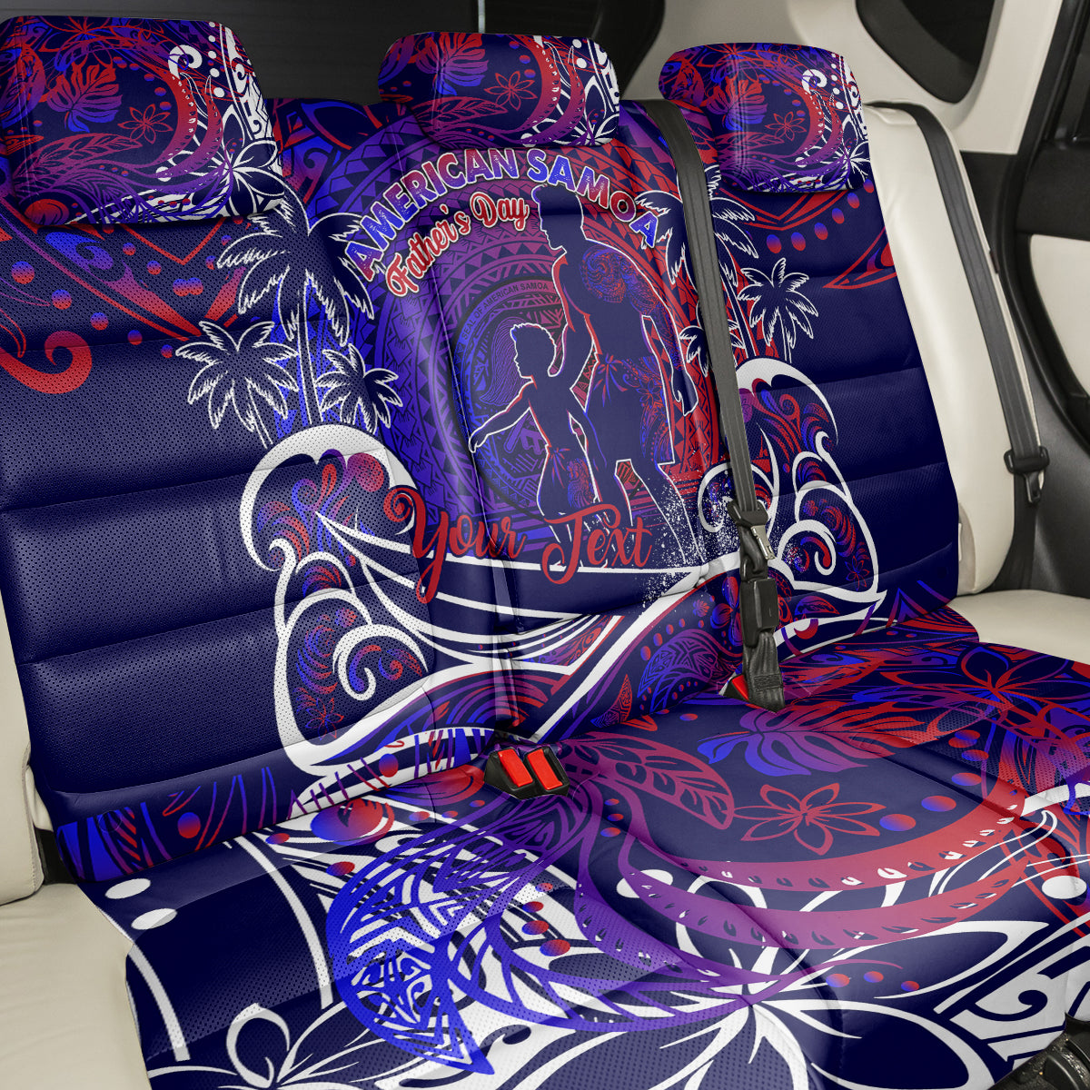 Father's Day American Samoa Back Car Seat Cover Special Dad Polynesia Paradise DT02 - Polynesian Pride