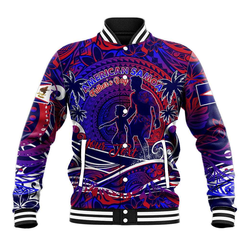 Father's Day American Samoa Baseball Jacket Special Dad Polynesia Paradise DT02 Unisex Blue - Polynesian Pride
