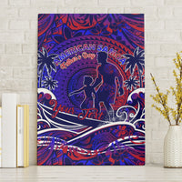 Father's Day American Samoa Canvas Wall Art Special Dad Polynesia Paradise DT02 Without Frame Blue - Polynesian Pride