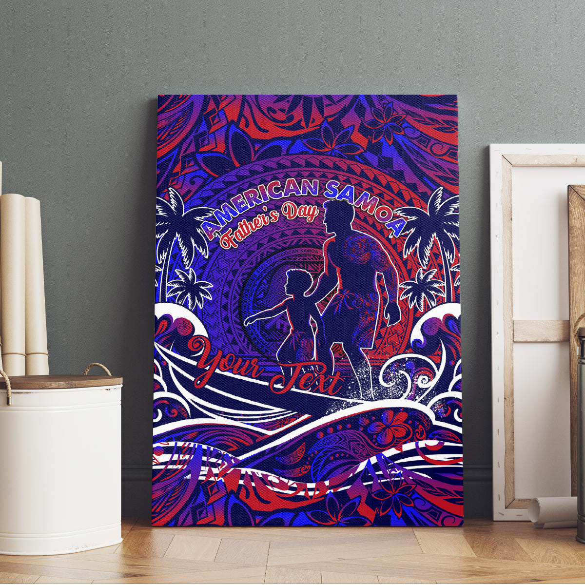 Father's Day American Samoa Canvas Wall Art Special Dad Polynesia Paradise DT02 - Polynesian Pride