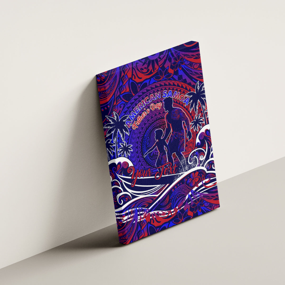 Father's Day American Samoa Canvas Wall Art Special Dad Polynesia Paradise DT02 - Polynesian Pride