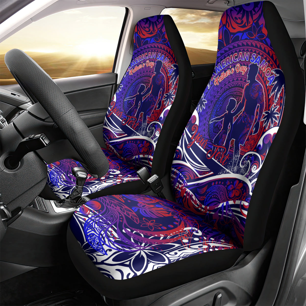 Father's Day American Samoa Car Seat Cover Special Dad Polynesia Paradise DT02 - Polynesian Pride
