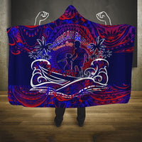 Father's Day American Samoa Hooded Blanket Special Dad Polynesia Paradise DT02 One Size Blue - Polynesian Pride