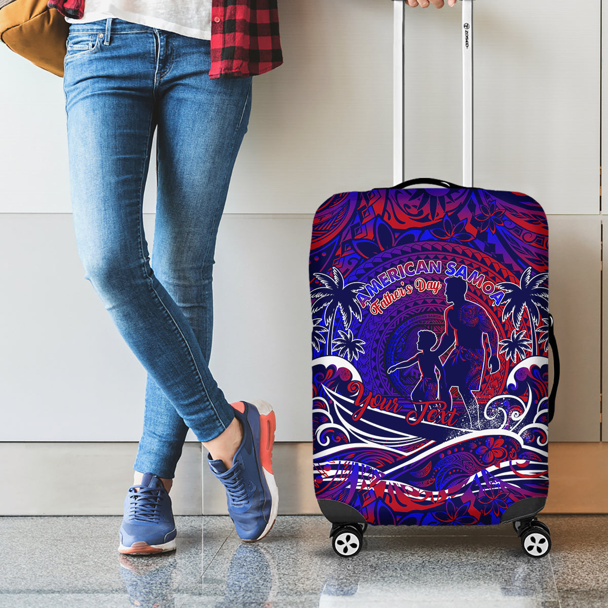 Father's Day American Samoa Luggage Cover Special Dad Polynesia Paradise DT02 - Polynesian Pride
