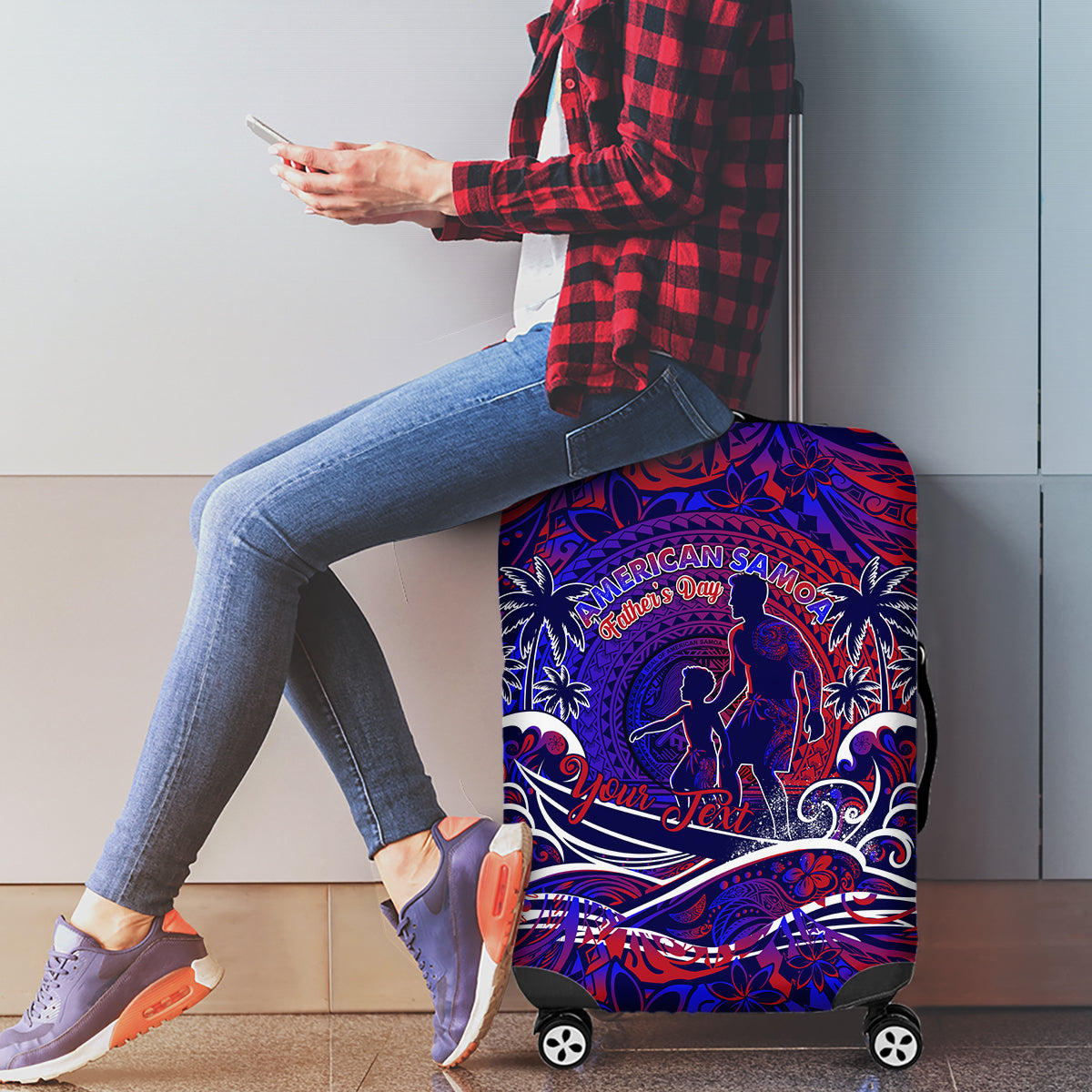 Father's Day American Samoa Luggage Cover Special Dad Polynesia Paradise DT02 - Polynesian Pride