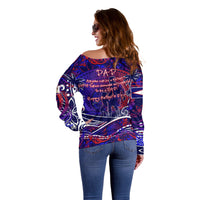 Father's Day American Samoa Off Shoulder Sweater Special Dad Polynesia Paradise DT02 - Polynesian Pride