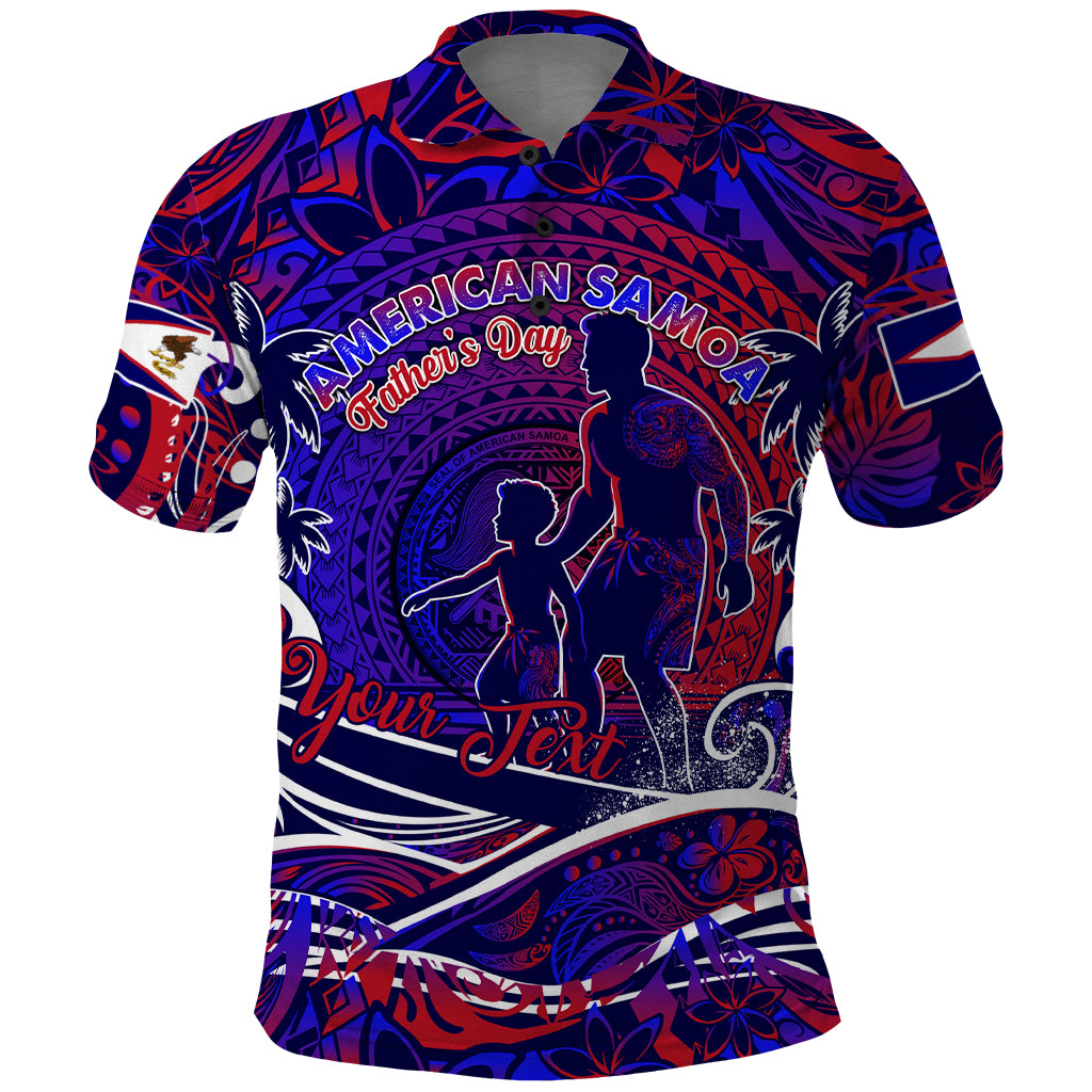 Father's Day American Samoa Polo Shirt Special Dad Polynesia Paradise DT02 Blue - Polynesian Pride