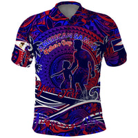 Father's Day American Samoa Polo Shirt Special Dad Polynesia Paradise DT02 Blue - Polynesian Pride