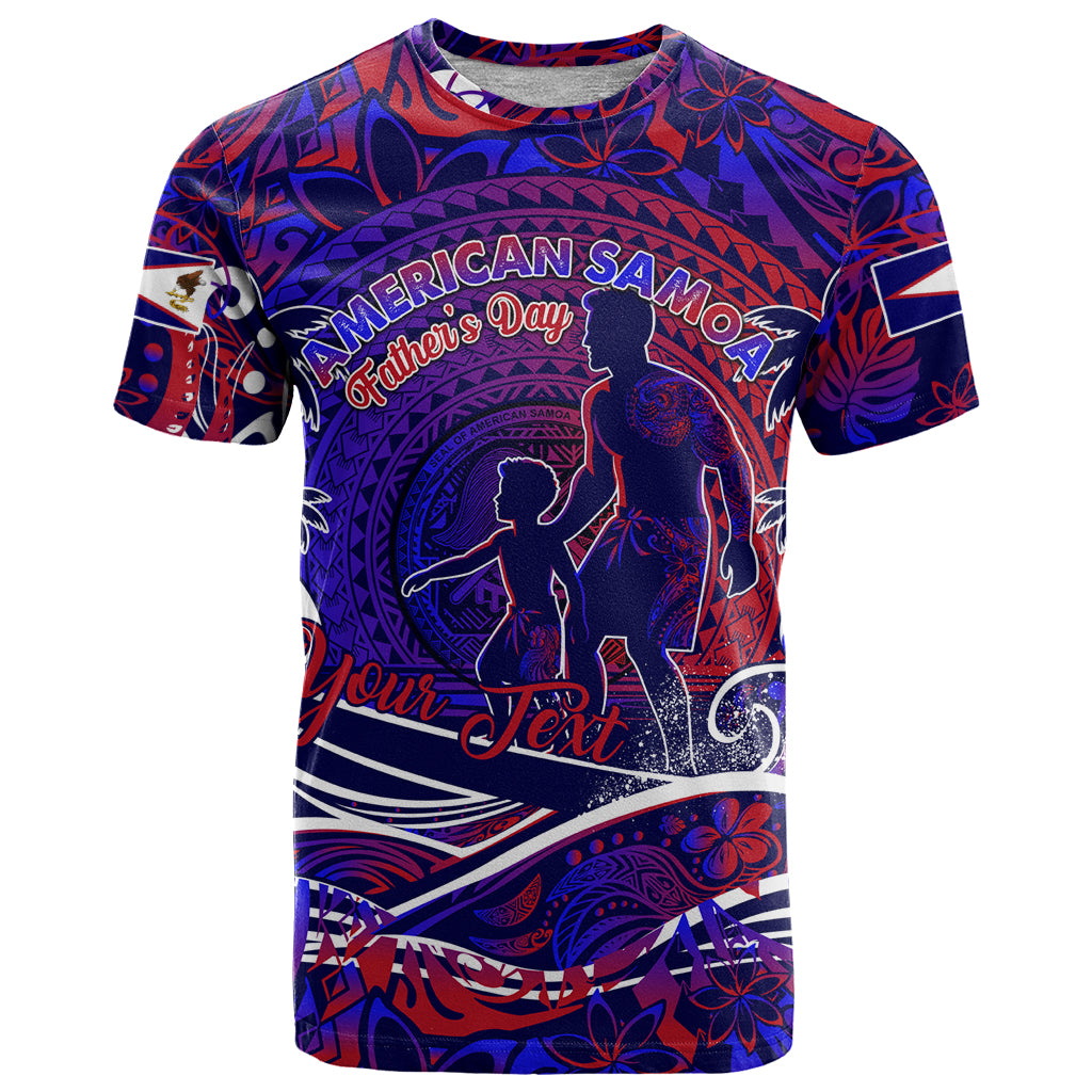 Father's Day American Samoa T Shirt Special Dad Polynesia Paradise DT02 Blue - Polynesian Pride