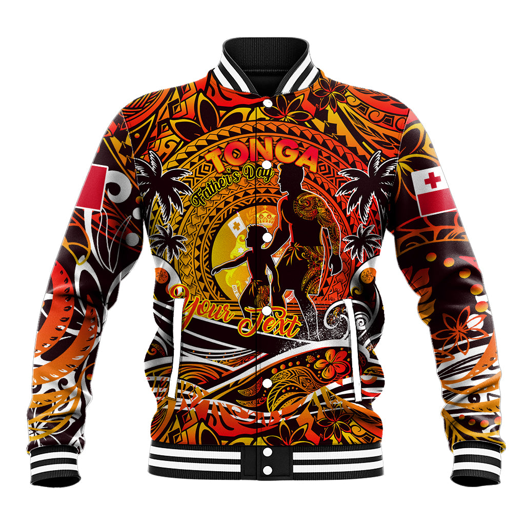 Father's Day Tonga Baseball Jacket Special Dad Polynesia Paradise DT02 Unisex Orange - Polynesian Pride