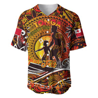 Father's Day Tonga Baseball Jersey Special Dad Polynesia Paradise DT02 Orange - Polynesian Pride