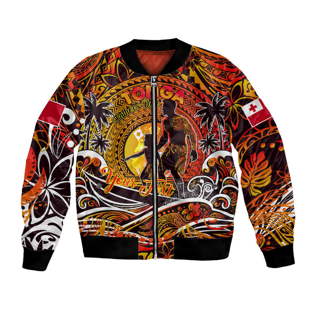 Father's Day Tonga Bomber Jacket Special Dad Polynesia Paradise DT02 Unisex Orange - Polynesian Pride