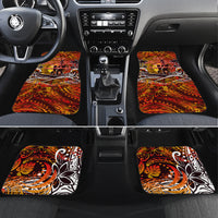 Father's Day Tonga Car Mats Special Dad Polynesia Paradise DT02 Set 4pcs Orange - Polynesian Pride