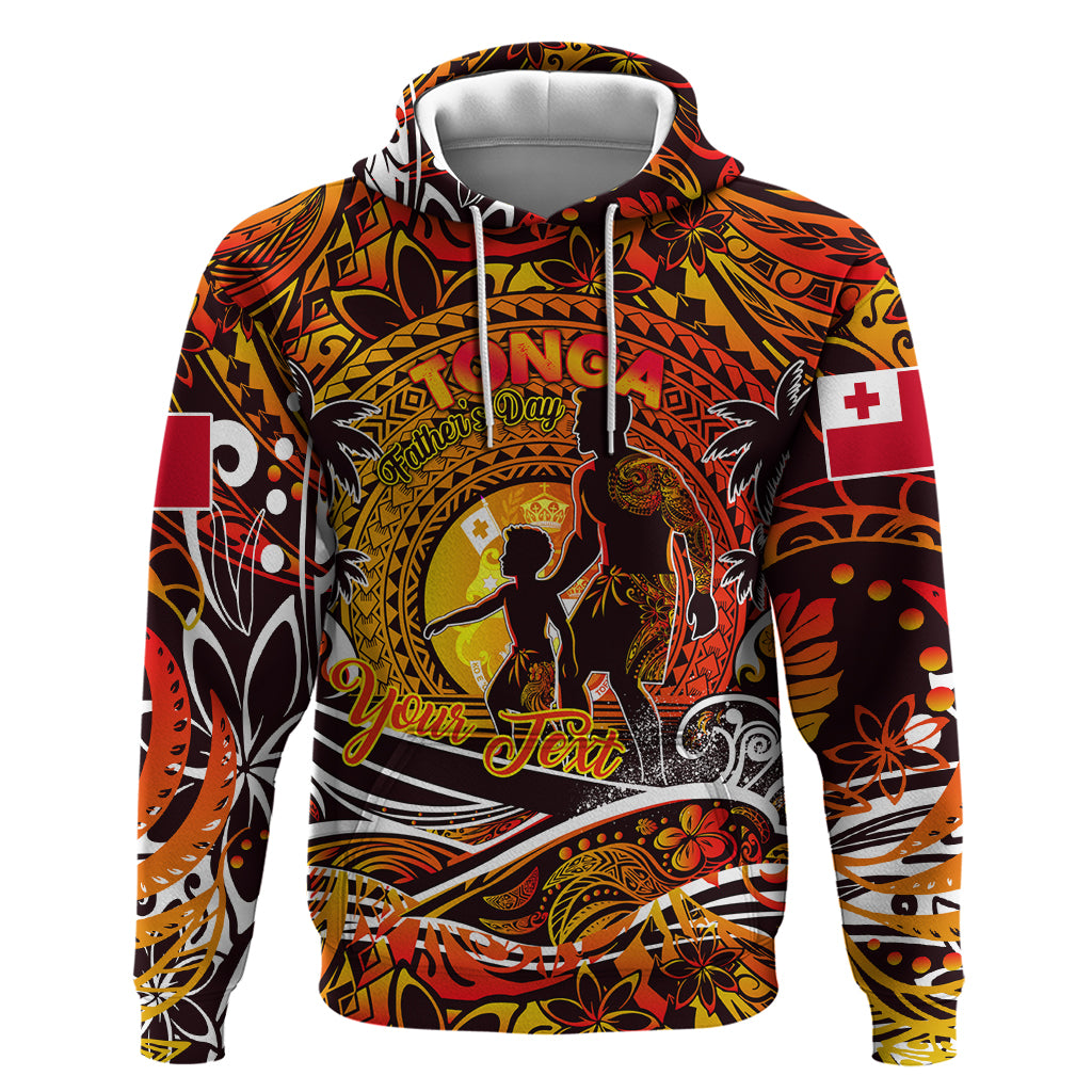 Father's Day Tonga Zip Hoodie Special Dad Polynesia Paradise DT02 Pullover Hoodie Orange - Polynesian Pride