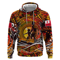 Father's Day Tonga Zip Hoodie Special Dad Polynesia Paradise DT02 Pullover Hoodie Orange - Polynesian Pride