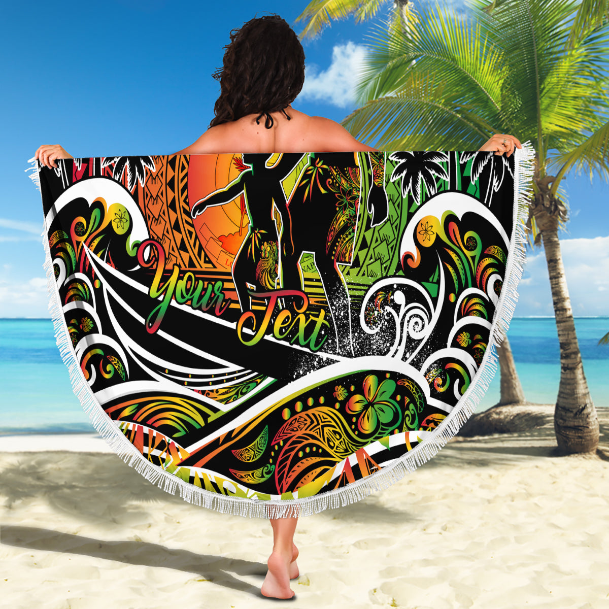 Father's Day Vanuatu Beach Blanket Special Dad Polynesia Paradise DT02 - Polynesian Pride