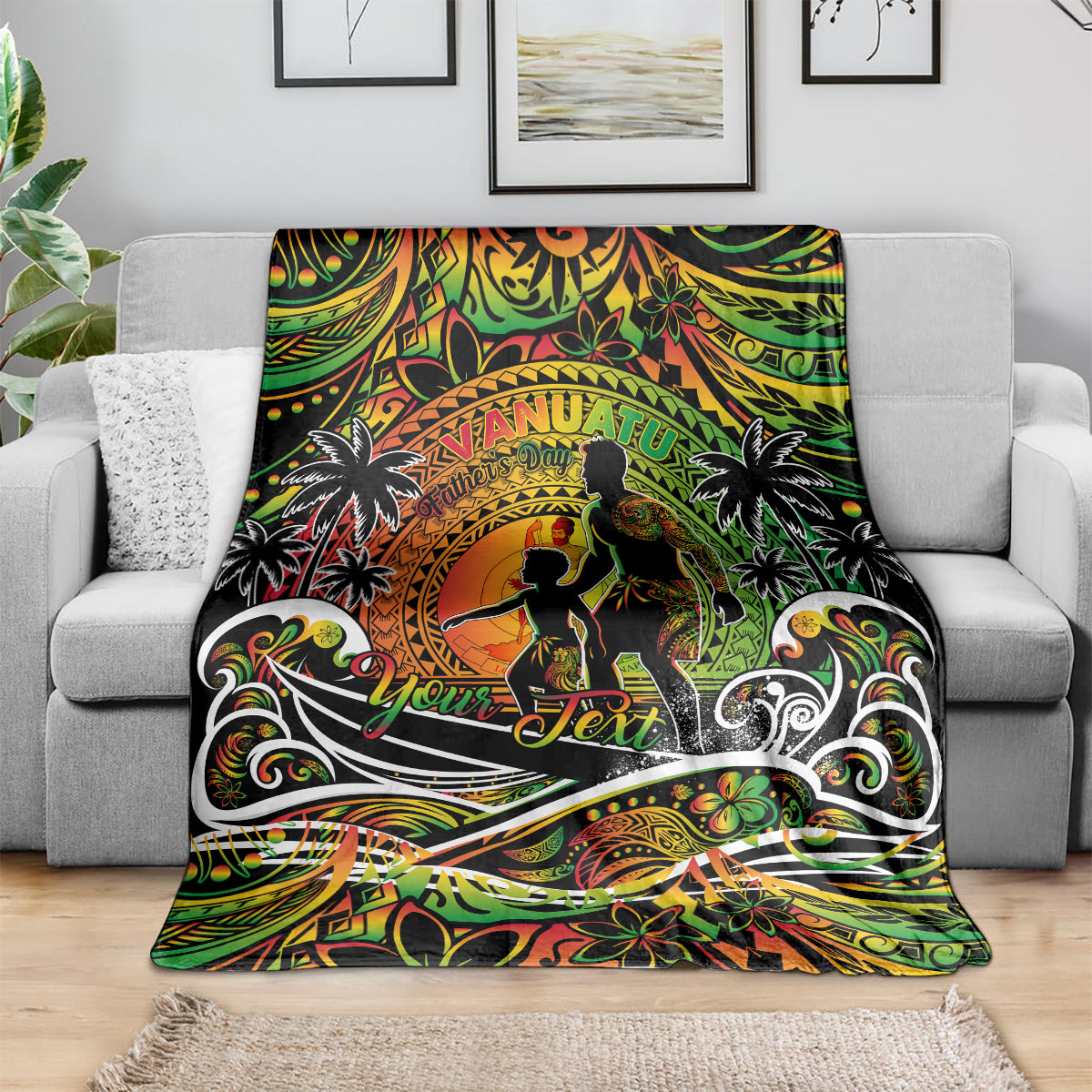 Father's Day Vanuatu Blanket Special Dad Polynesia Paradise DT02 - Polynesian Pride