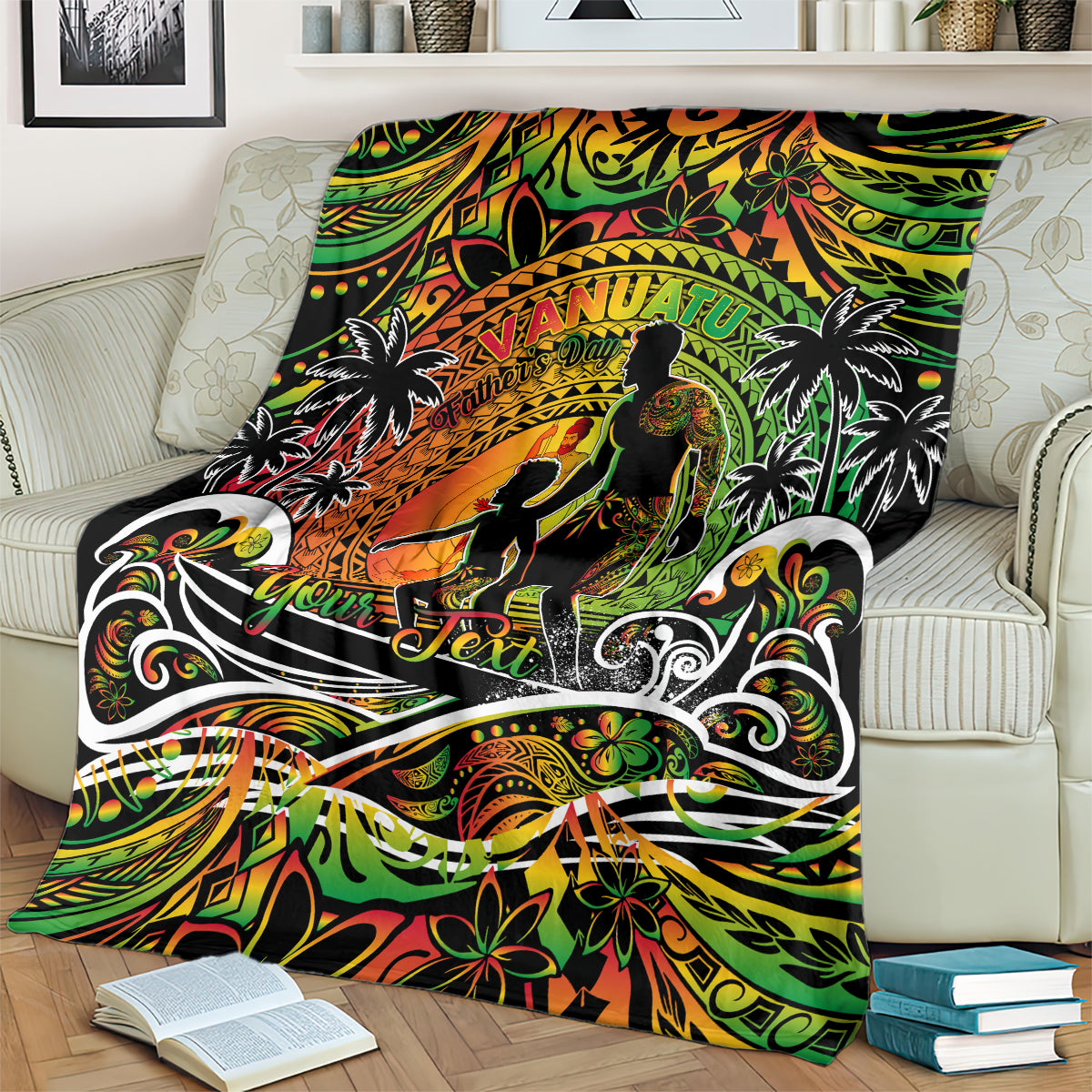 Father's Day Vanuatu Blanket Special Dad Polynesia Paradise DT02 - Polynesian Pride