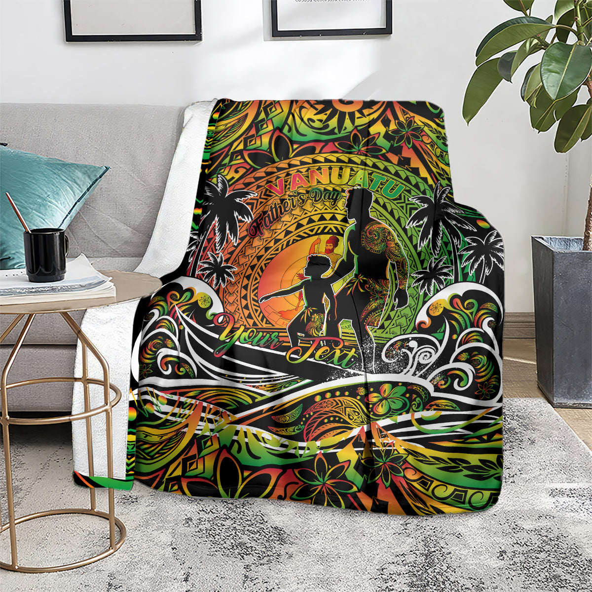 Father's Day Vanuatu Blanket Special Dad Polynesia Paradise DT02 - Polynesian Pride