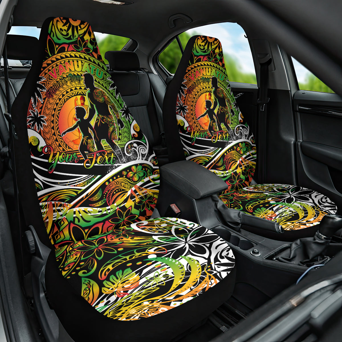 Father's Day Vanuatu Car Seat Cover Special Dad Polynesia Paradise DT02 One Size Art - Polynesian Pride