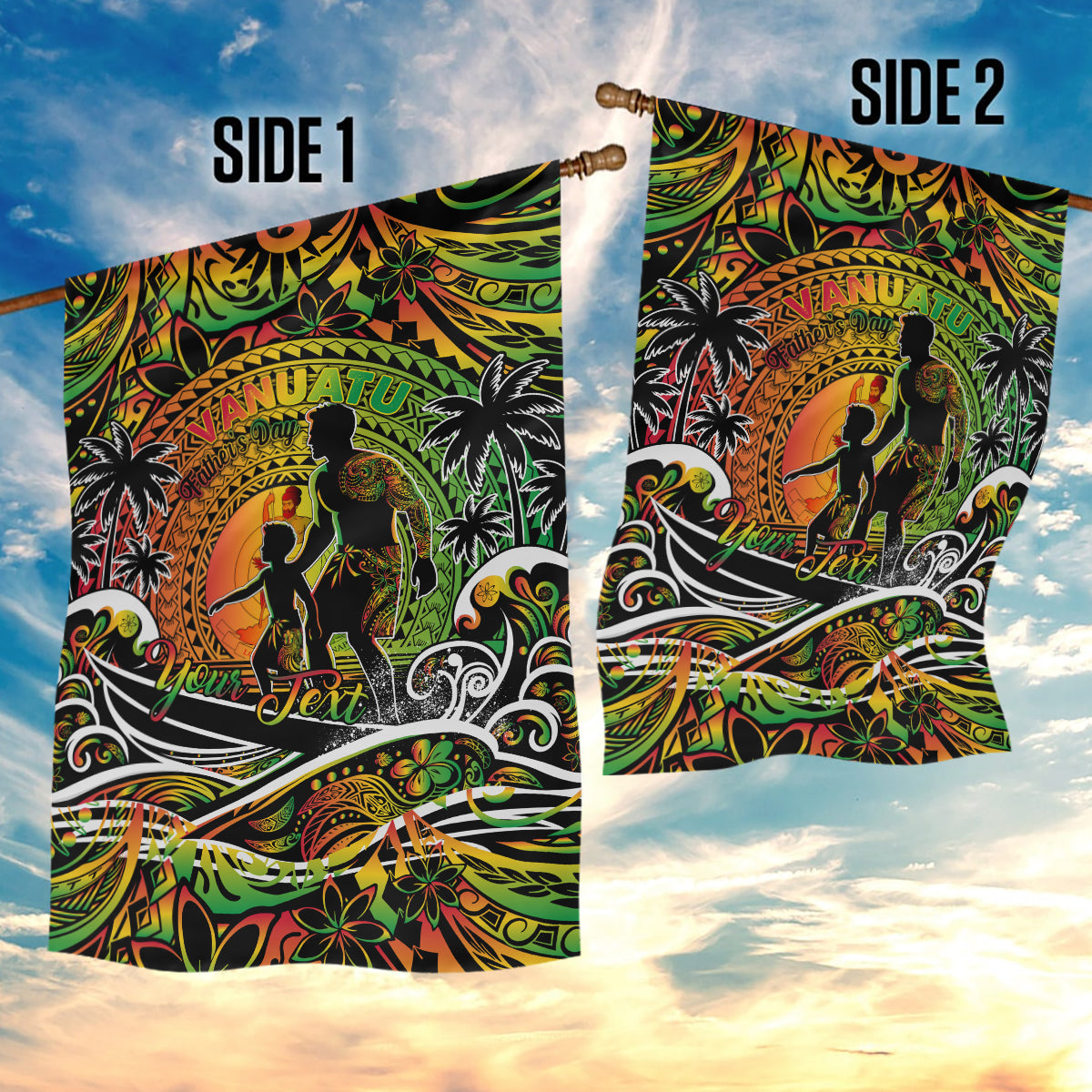 Father's Day Vanuatu Garden Flag Special Dad Polynesia Paradise DT02 - Polynesian Pride