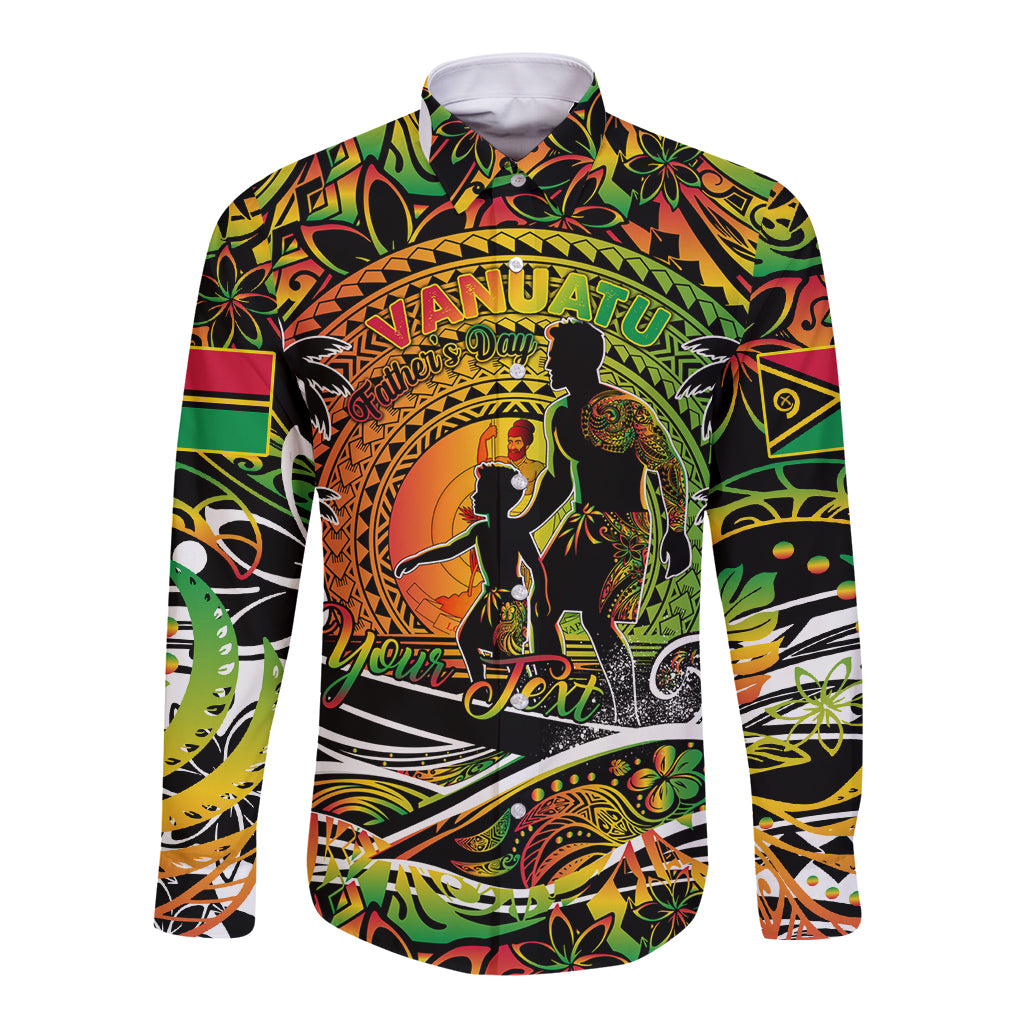Father's Day Vanuatu Long Sleeve Button Shirt Special Dad Polynesia Paradise DT02 Unisex Art - Polynesian Pride