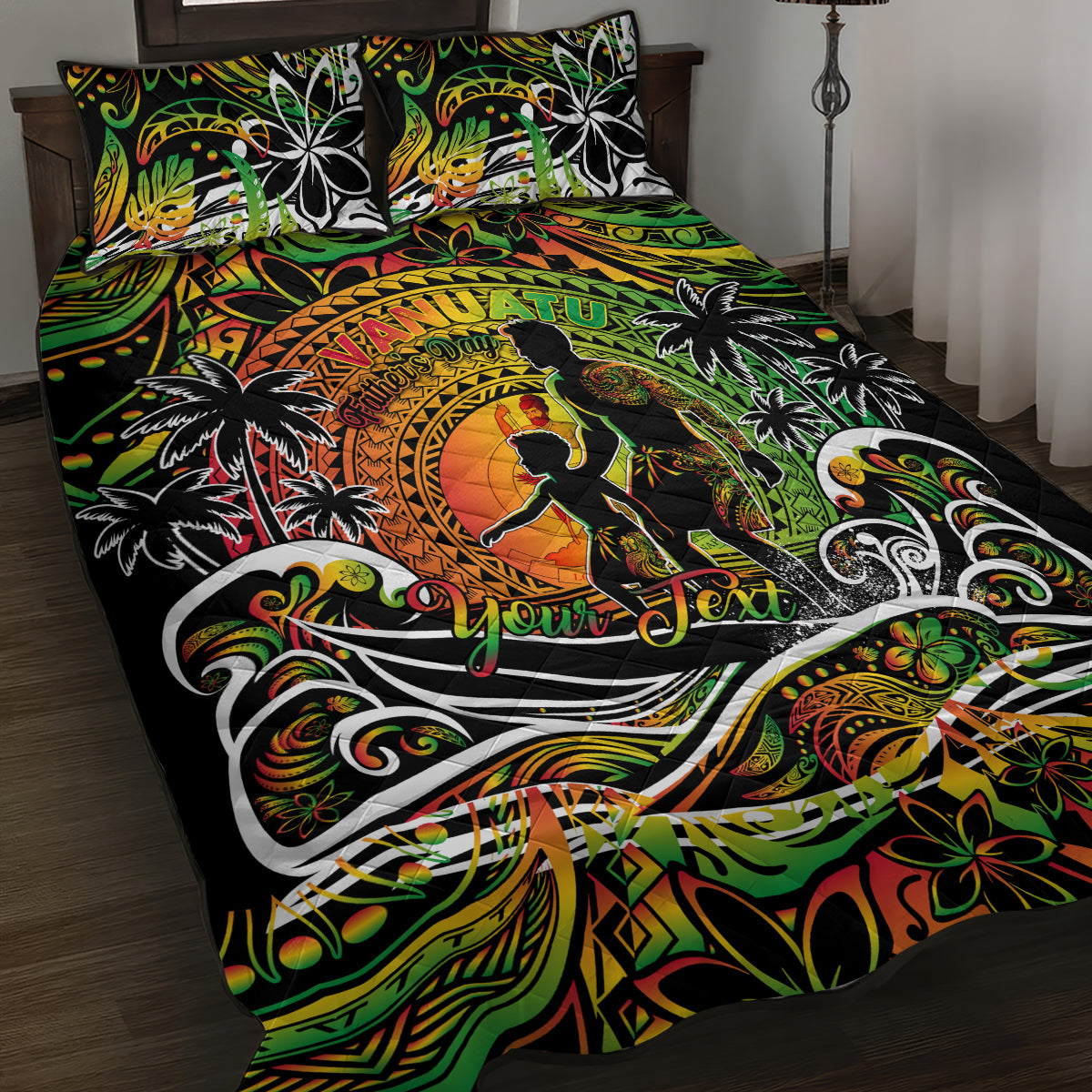 Father's Day Vanuatu Quilt Bed Set Special Dad Polynesia Paradise DT02 Art - Polynesian Pride