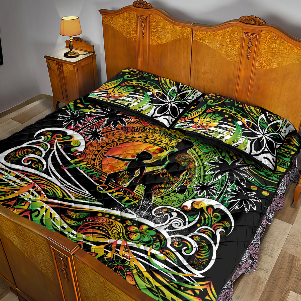 Father's Day Vanuatu Quilt Bed Set Special Dad Polynesia Paradise DT02 - Polynesian Pride