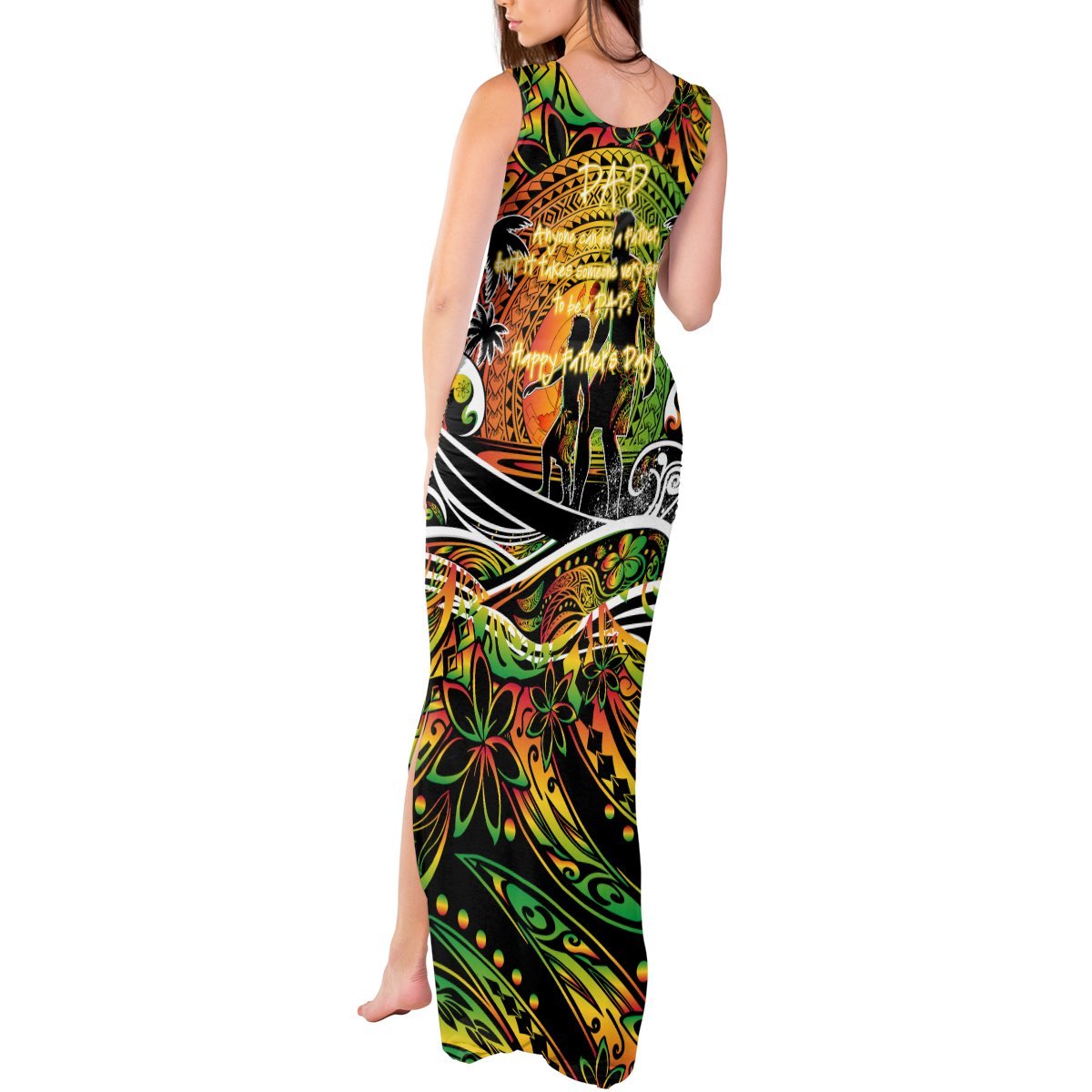 Father's Day Vanuatu Tank Maxi Dress Special Dad Polynesia Paradise DT02 - Polynesian Pride