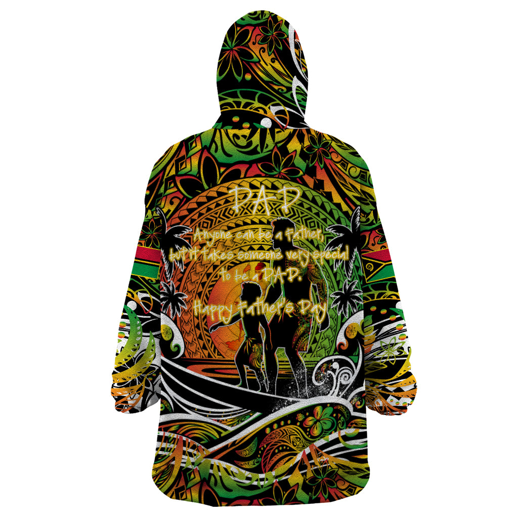 Father's Day Vanuatu Wearable Blanket Hoodie Special Dad Polynesia Paradise DT02 - Polynesian Pride