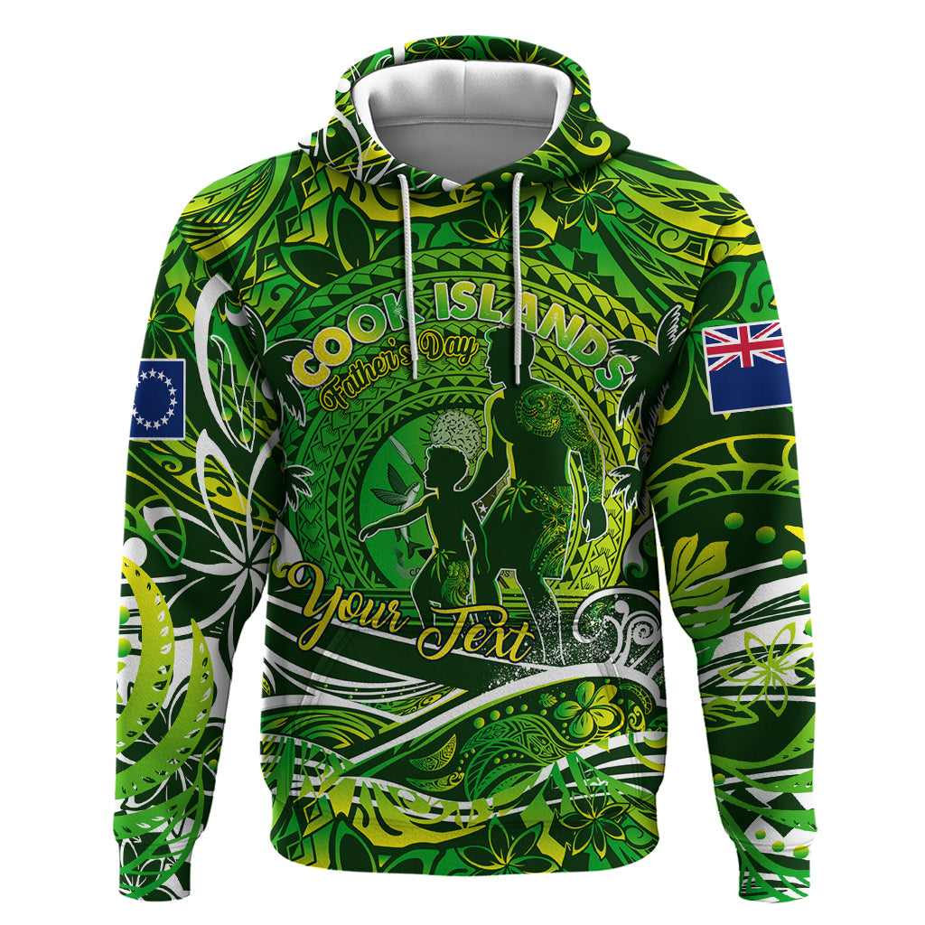 Father's Day Cook Islands Hoodie Special Dad Polynesia Paradise DT02 Pullover Hoodie Green - Polynesian Pride