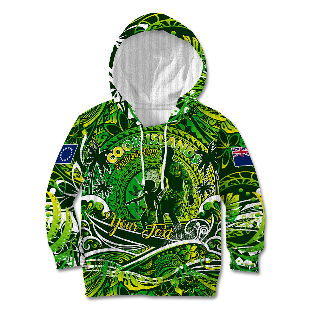 Father's Day Cook Islands Kid Hoodie Special Dad Polynesia Paradise DT02 Hoodie Green - Polynesian Pride