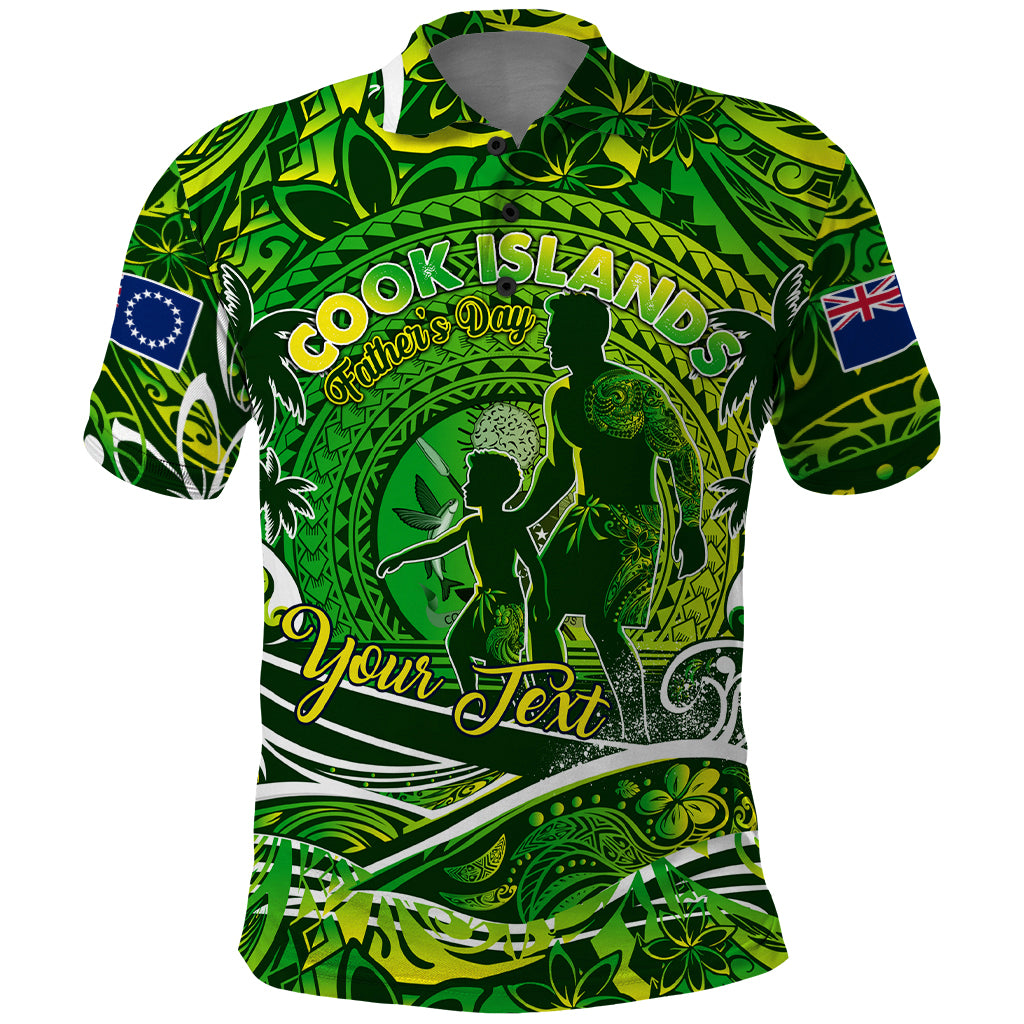 Father's Day Cook Islands Polo Shirt Special Dad Polynesia Paradise DT02 Green - Polynesian Pride