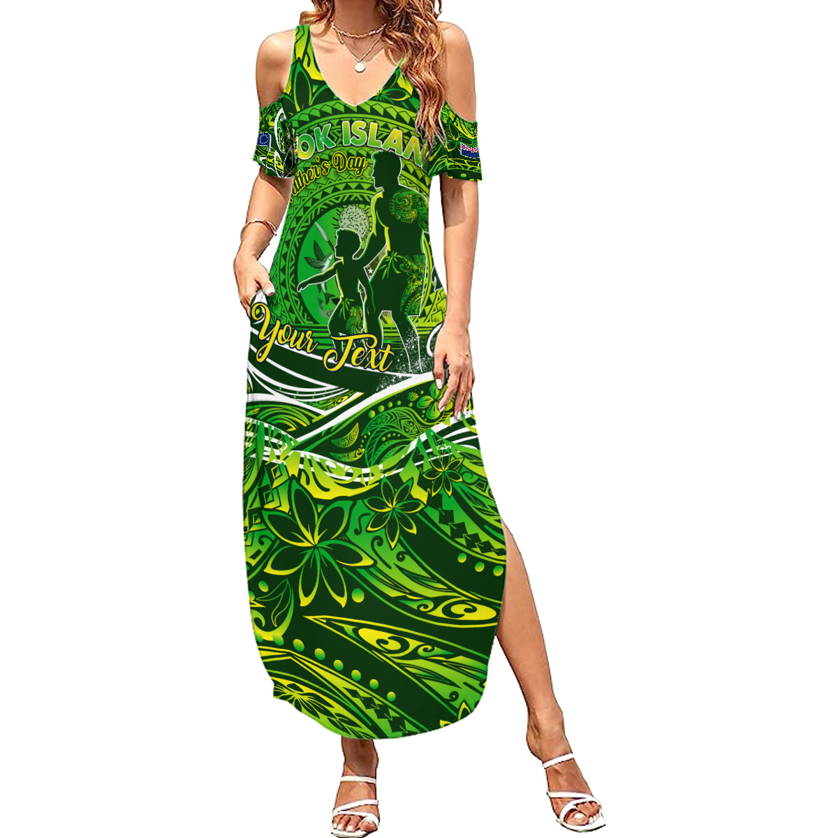 Father's Day Cook Islands Summer Maxi Dress Special Dad Polynesia Paradise